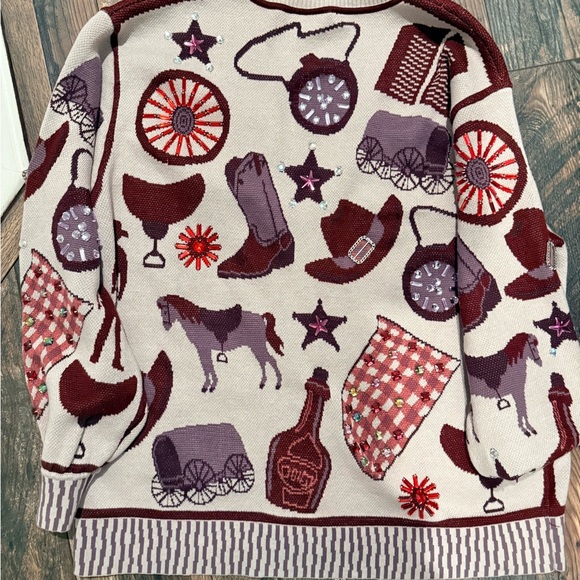 Queen of sparkles NWOT Western icon Cardigan small - Picture 9 of 11